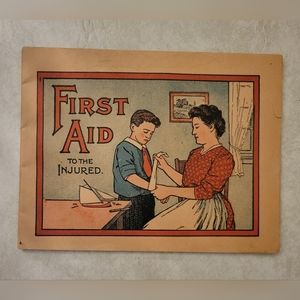Antique First Aid to the Injured Pamphlet by Dr Miles Pain Pills Doctor Or Nurse